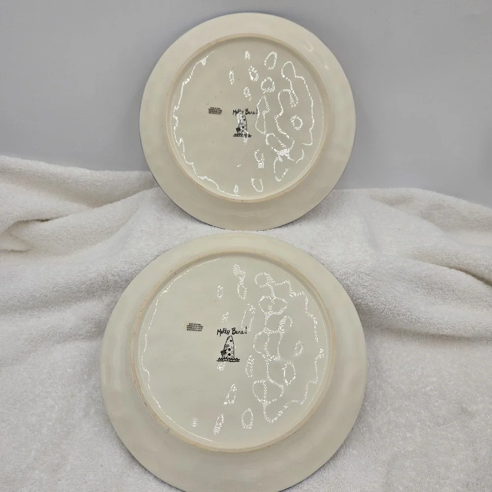 Set Of 2 Retired Anthropologie 'Molto bene!' Earthenware 9